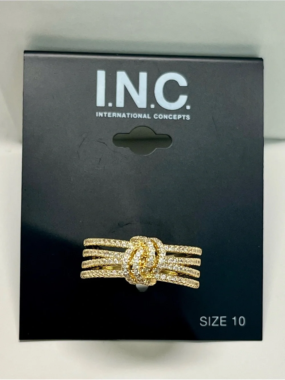 I.N.C. International Concepts Pavé Knotted Multi-Row Band Ring